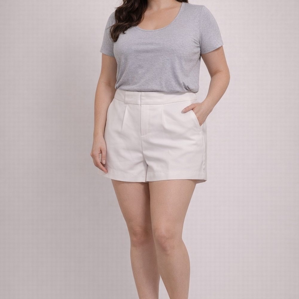 A New Day Women’s Beige Tailored Shorts Size 2 – High Rise, Recycled Blend, NWT